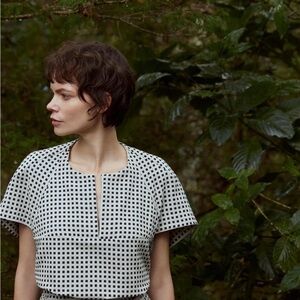 NWT Fernanda Yamamoto Brazilian Designer Jacquard Quadra Top in Branco XL